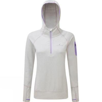 Sudadera Con Capucha Ronhill Momentum Victory Mujer - Blancas - Chile FSJ970624